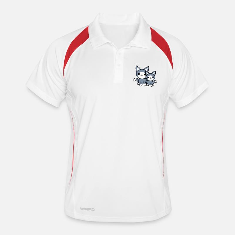 2 Katzen Freunde Team Crew Zwei Haustier Kätzchen Männer Polo atmungsaktiv