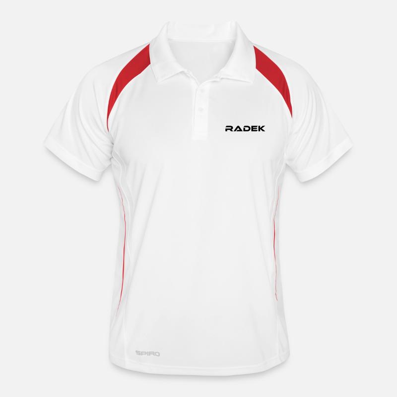 Radek - Männer Polo atmungsaktiv - Weiß/Rot