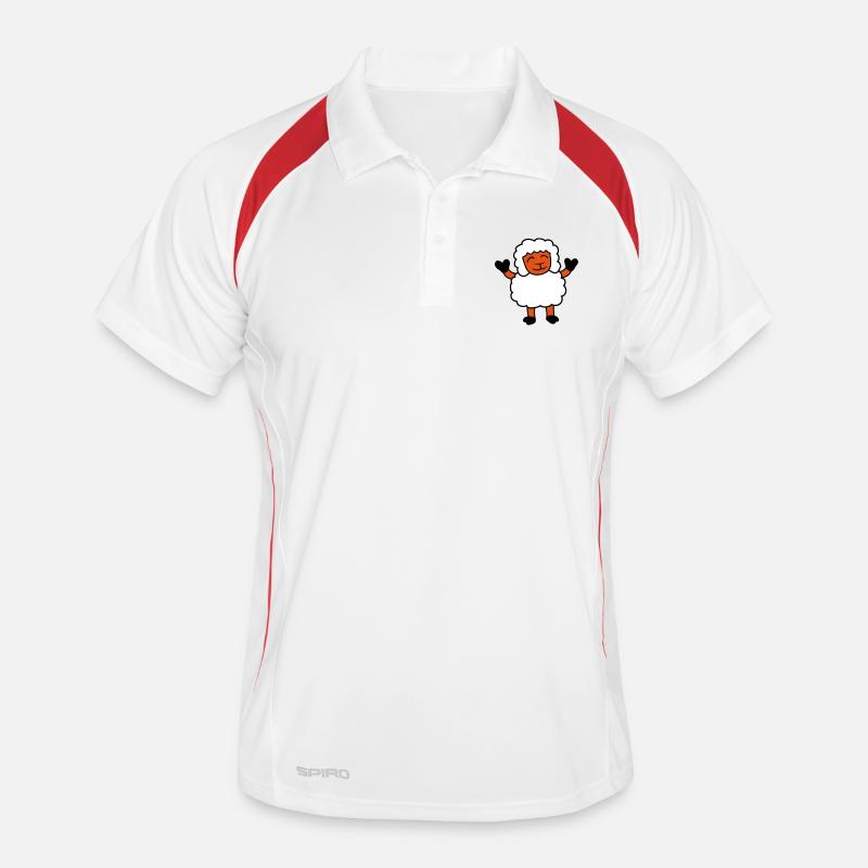mouton bébé se tient mignon mignon agneau mignon enfant heureux Polo respirant Homme