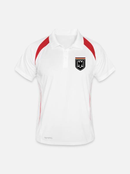 Badge Aigle Allemagne 01 - Polo respirant Homme - blanc/rouge - Devant