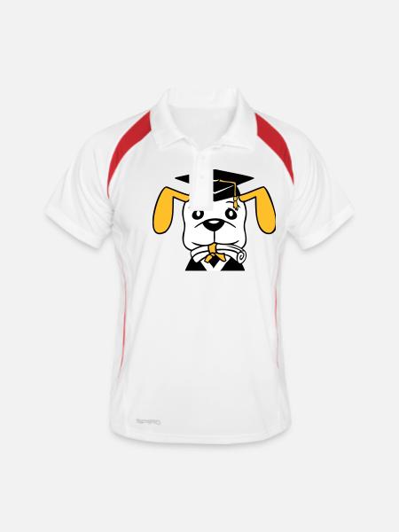 Dog School Graduation Certificate Gymnasium College Abi - Men's Polo breathable - white/red - Front