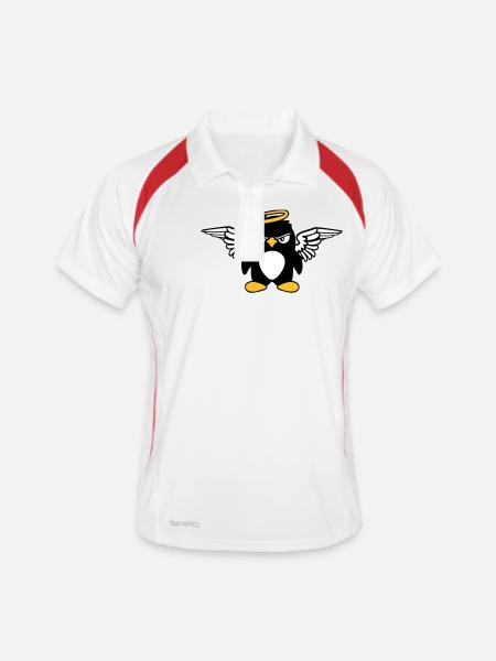 Pingouin Ange Ailes Halo Saintes Mouches - Polo respirant Homme - blanc/rouge - Devant
