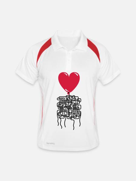Things are complicated. Valentine's day. I love... - Men's Polo breathable - white/red - Front