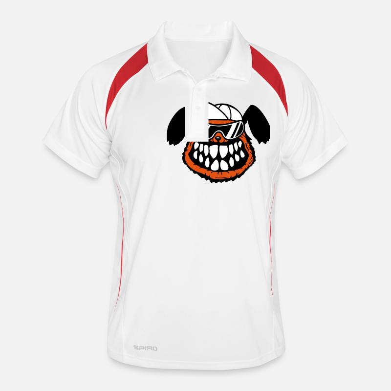 Dog Monster Nasty Teeth Grin Smile Men's Polo breathable