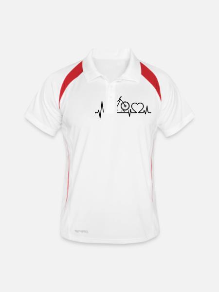 Mountain Bike Heartbeat - Men's Polo breathable - white/red - Front