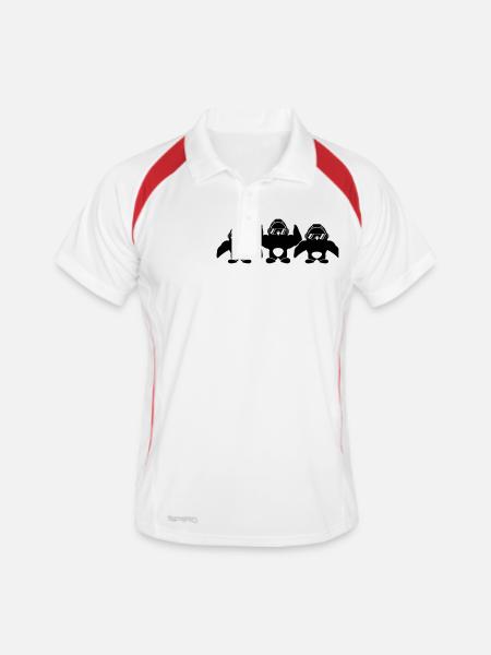 3 Penguins Bodybuilder Lunettes de soleil Casque Équipe - Polo respirant Homme - blanc/rouge - Devant