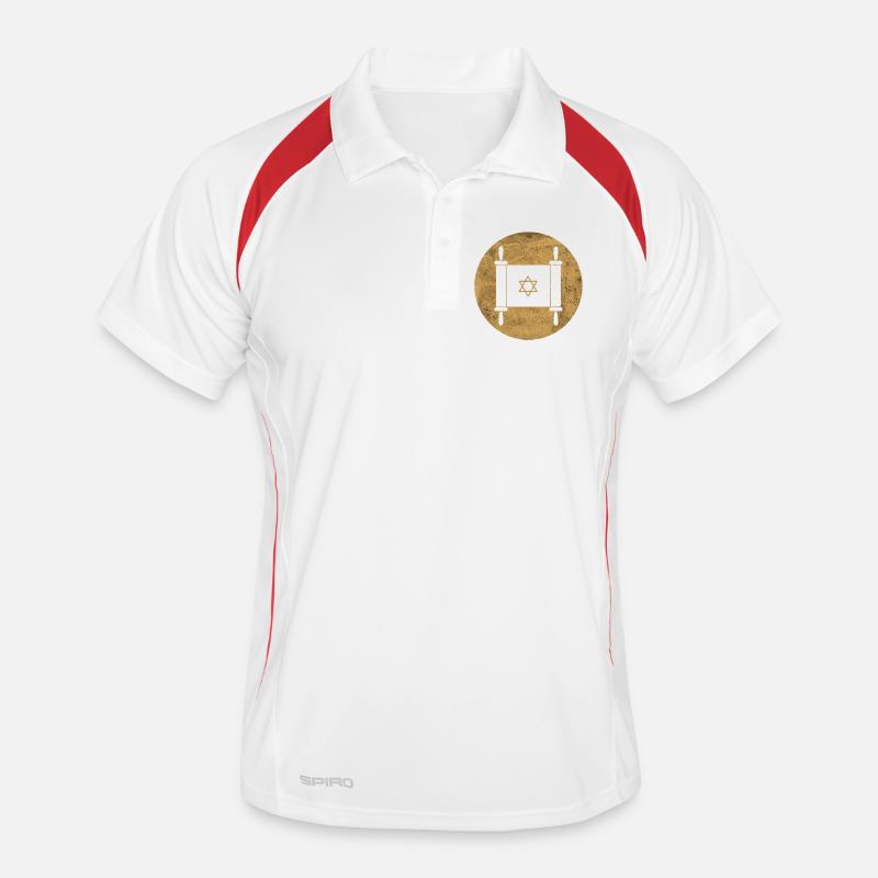 Torah scroll in a golden circle Men's Polo breathable