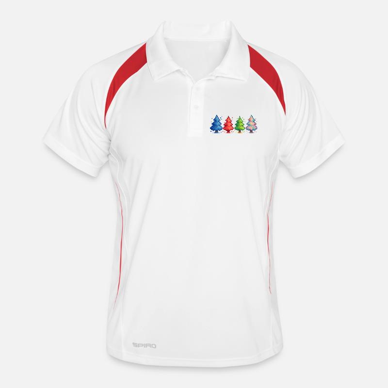 Pixel Christmas Trees Gaming Polo respirant Homme