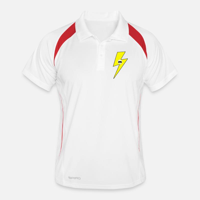 Éclair jaune avec crâne blanc Polo respirant Homme