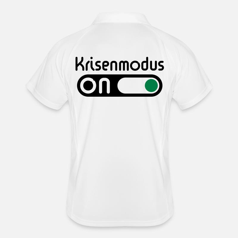 Krisenmodus On (Pos) - Männer Polo atmungsaktiv - Weiß/Rot