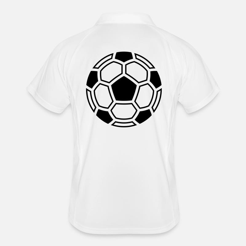 Fußball Mosaik (Ball Logo Symbol Piktogramm / 1C) Männer Polo atmungsaktiv