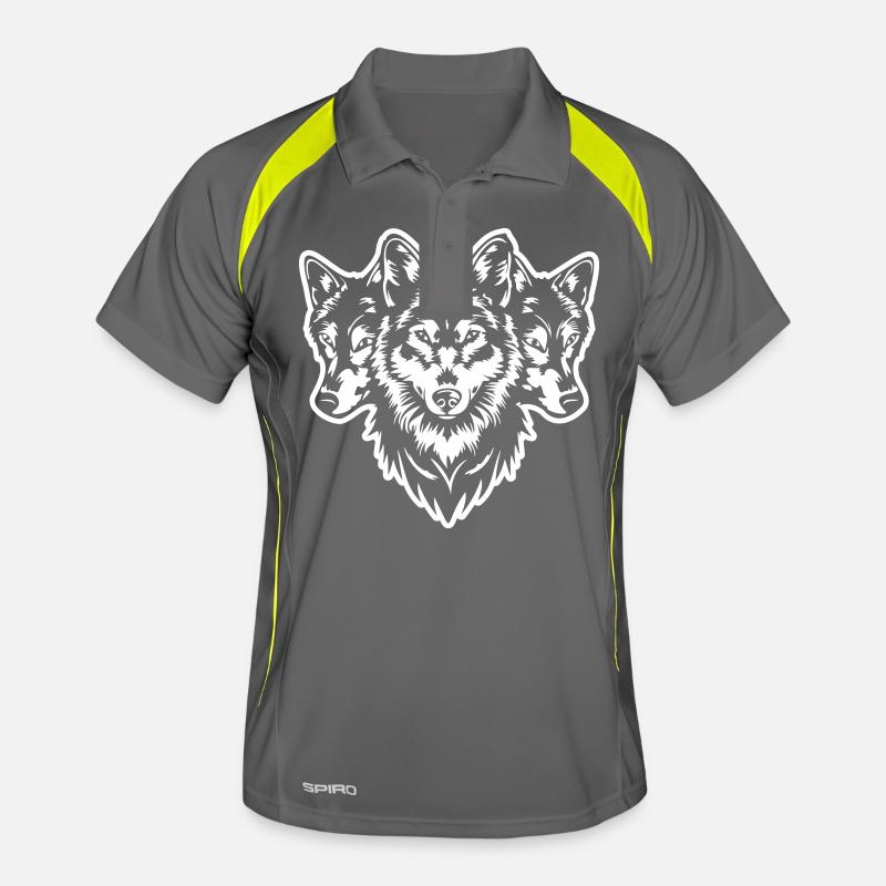 Wolf Pack Wolf Head - Men's Polo breathable - grey/lime