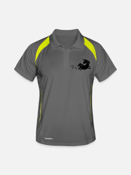 unicorn - Einhorn Sternenstaub - Polo respirant Homme - gris/vert citron - Devant