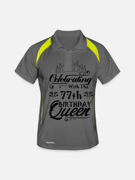Celebrating With The 77th Birthday Queen - Men's Polo breathable - grey/lime - Front