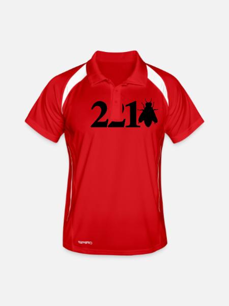 sherlock_221bee - Männer Polo atmungsaktiv - Rot/Weiß - Vorne