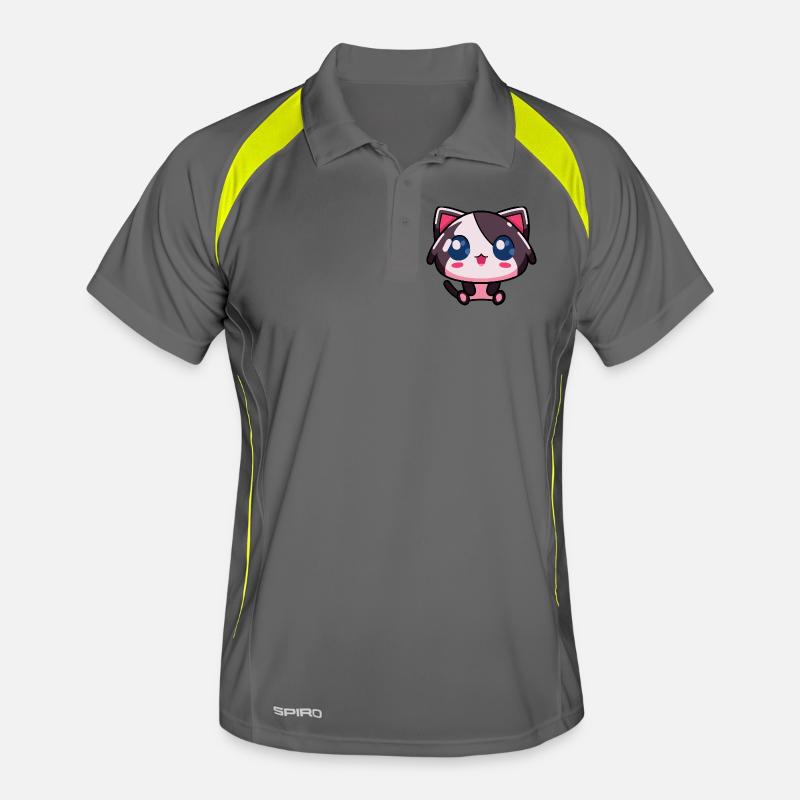 Kawaii Chibi Cat - Cute Pink Anime Kitty Men's Polo breathable