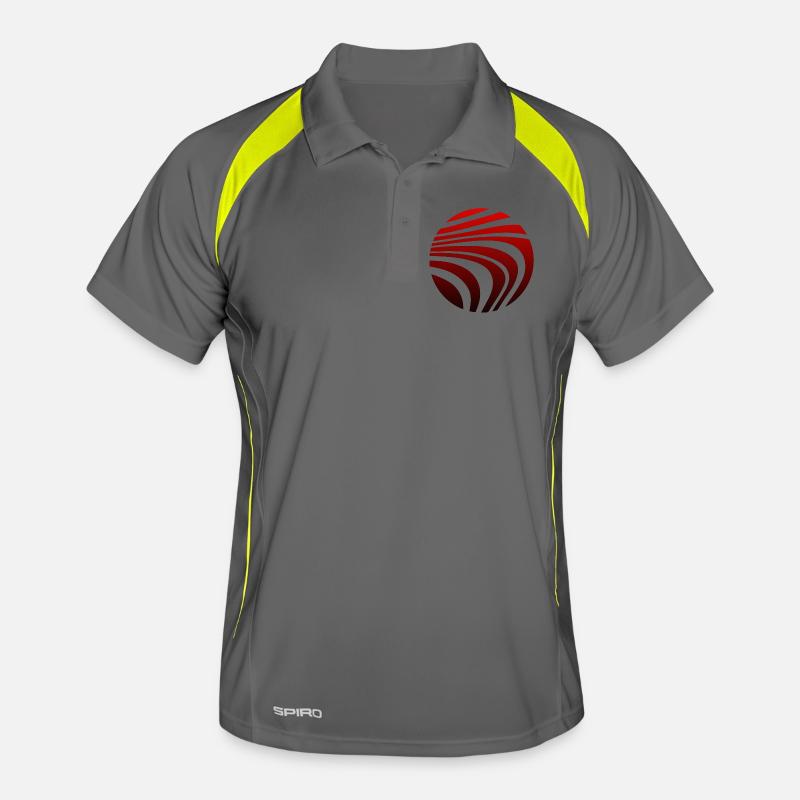 Psychedelic Pattern Red Black Gradient Men's Polo breathable