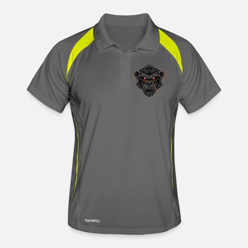 Neon Gorilla Lowpoly Face Men's Polo breathable