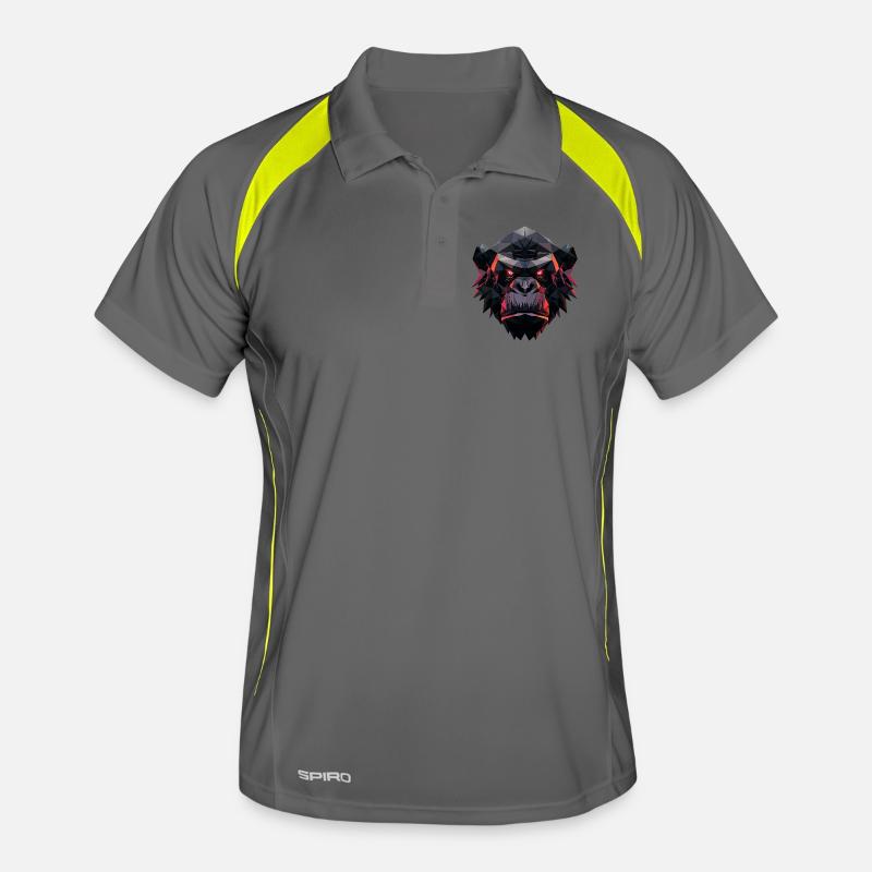 Gorilla Prism Head Low Poly Art Design Men's Polo breathable