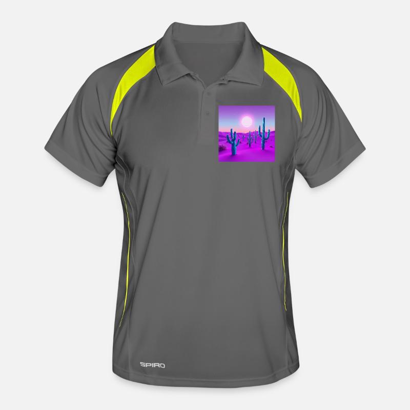 Neon Desert Mirage Sunset Men's Polo breathable