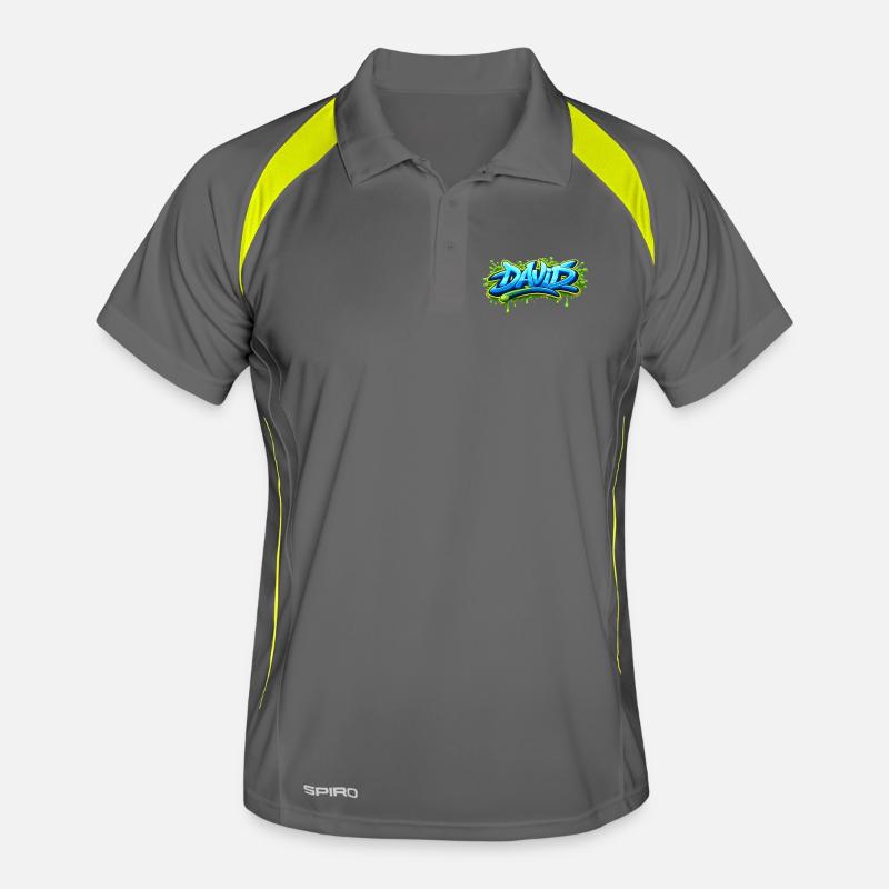 Graffiti name DAVID printable on everything Men's Polo breathable