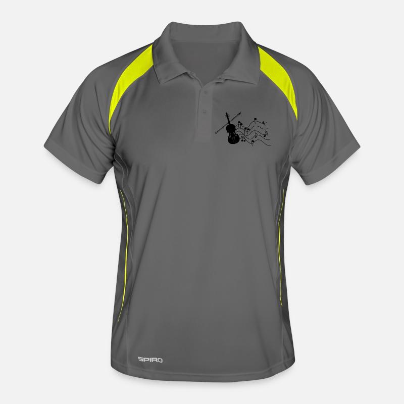Violon avec notes de musique image d’ombre, Polo respirant Homme