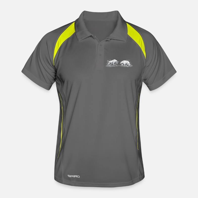 Bull and Bear: Modern Low-Poly Art Design Men's Polo breathable