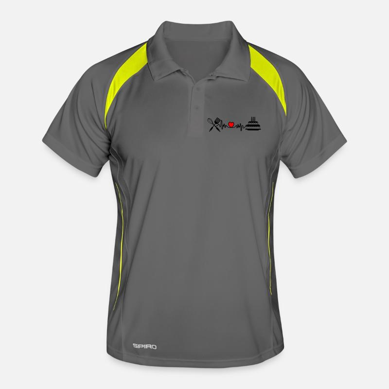 Cardio Herzfrequenz Küche 3 - Männer Polo atmungsaktiv - Grau/Limette