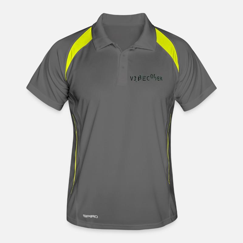 vibecoder_mono glitch - Men's Polo breathable - grey/lime