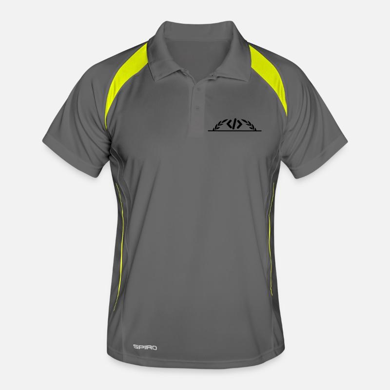 Logo de code en demi-couronne de laurier Polo respirant Homme