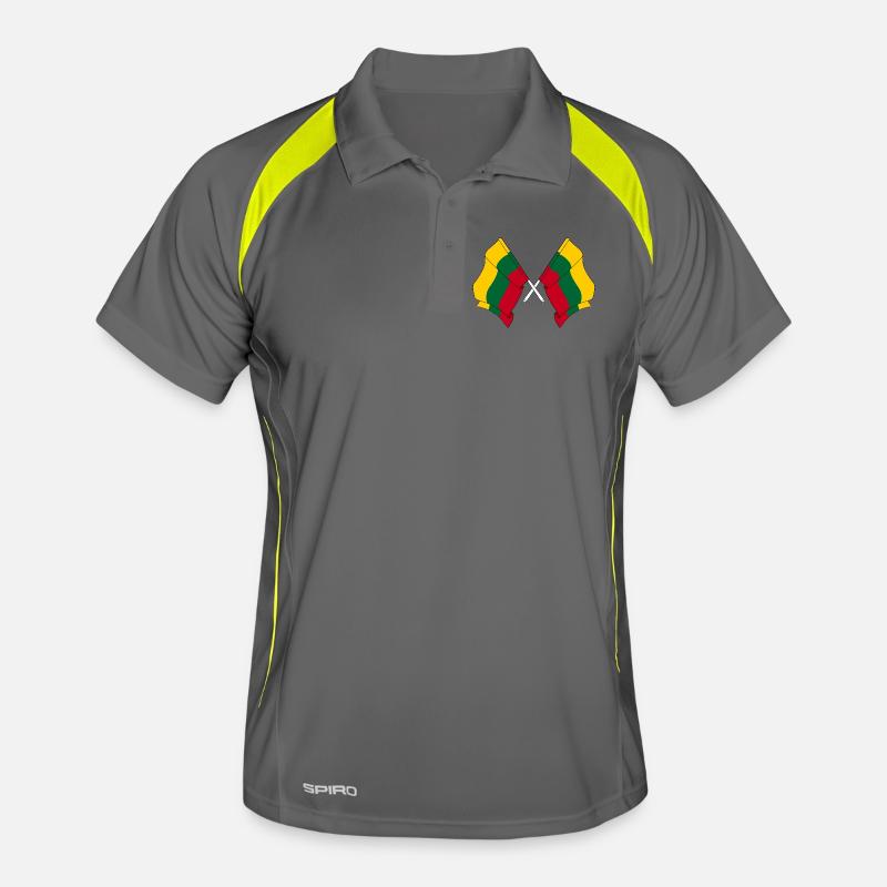Deux drapeaux de la Lituanie croisés Polo respirant Homme
