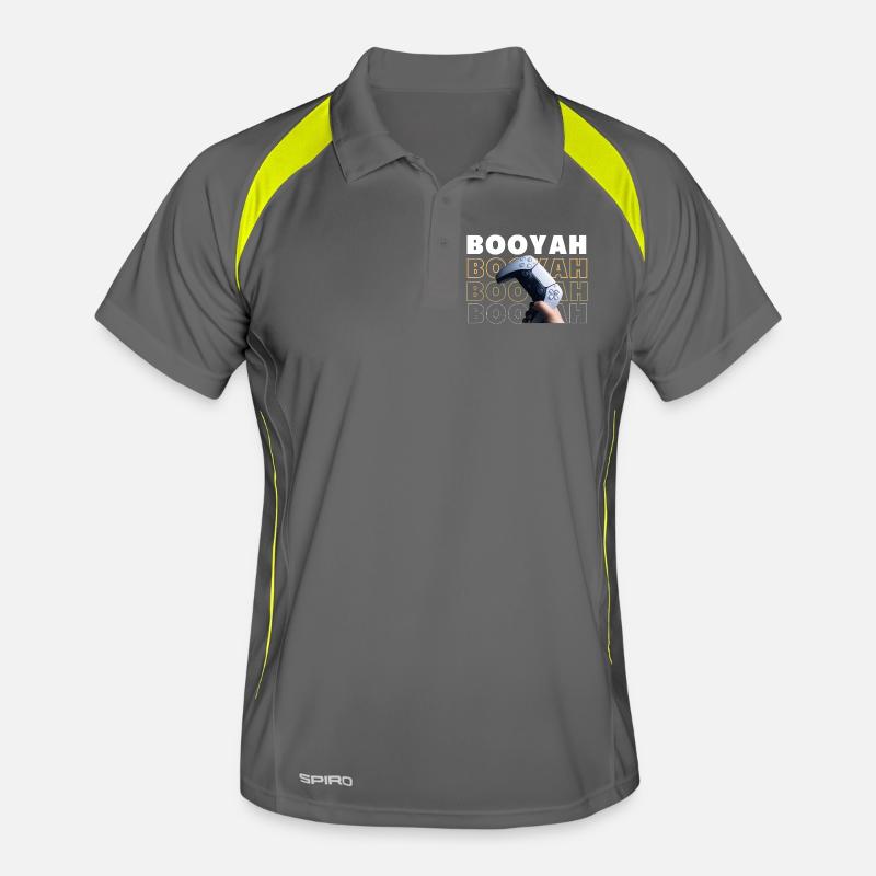 Gaming Content Design with VR Controller - Men's Polo breathable - grey/lime