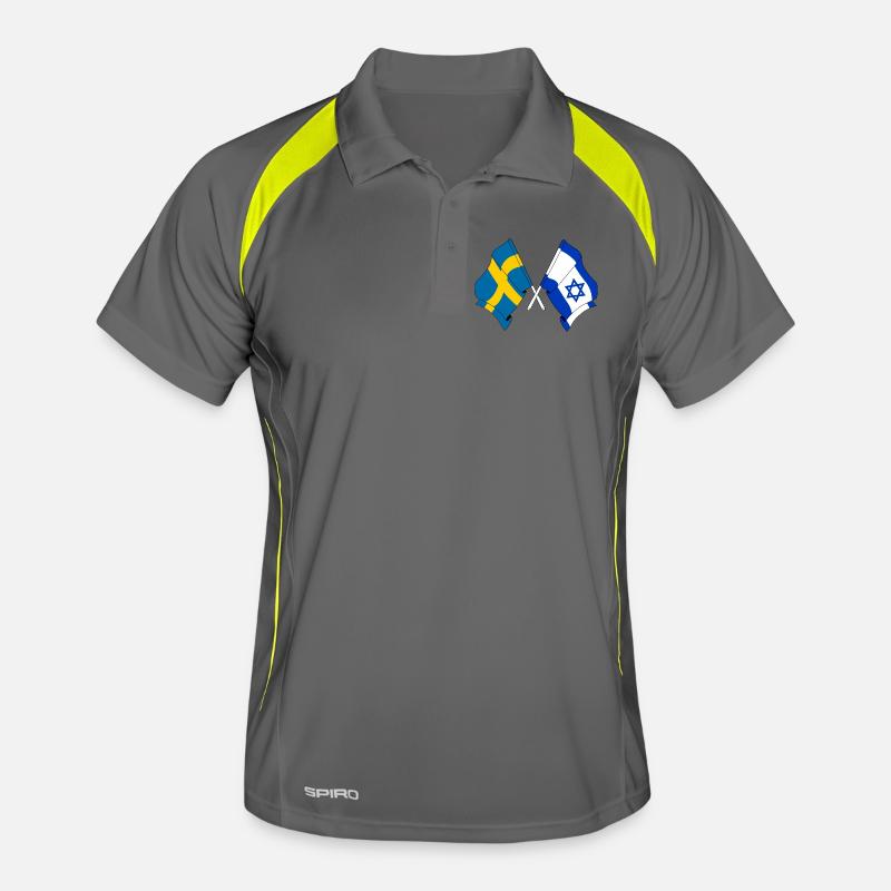 Drapeau de la Suède, drapeau d’Israël Polo respirant Homme