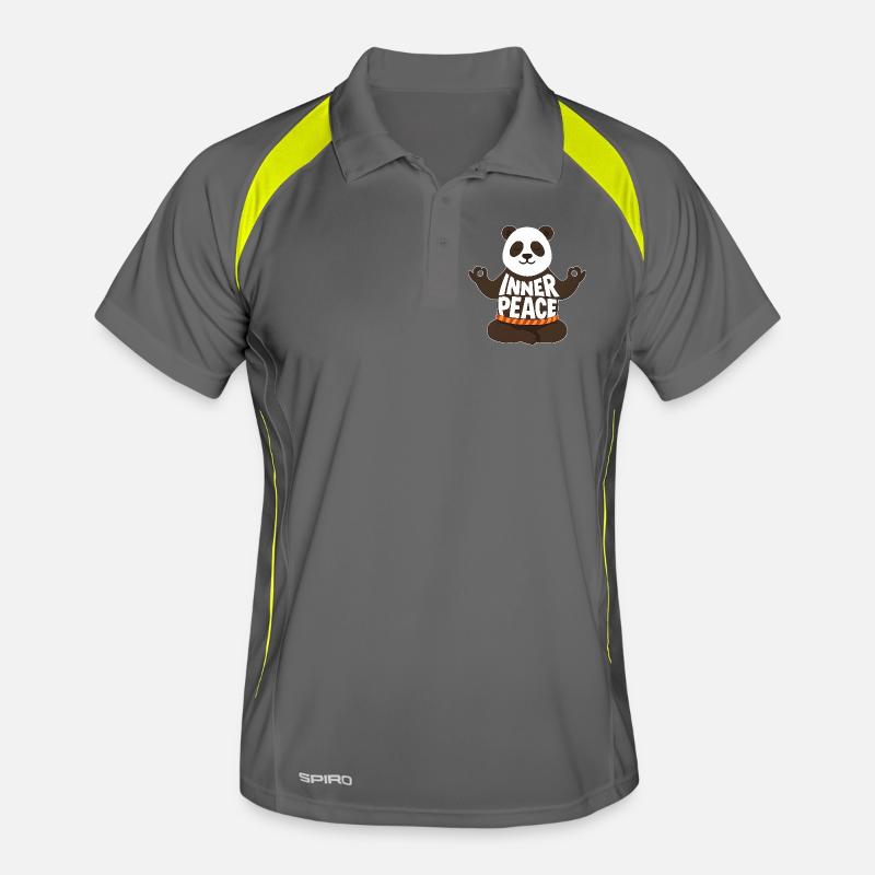 Meditating Panda - Inner Peace Men's Polo breathable
