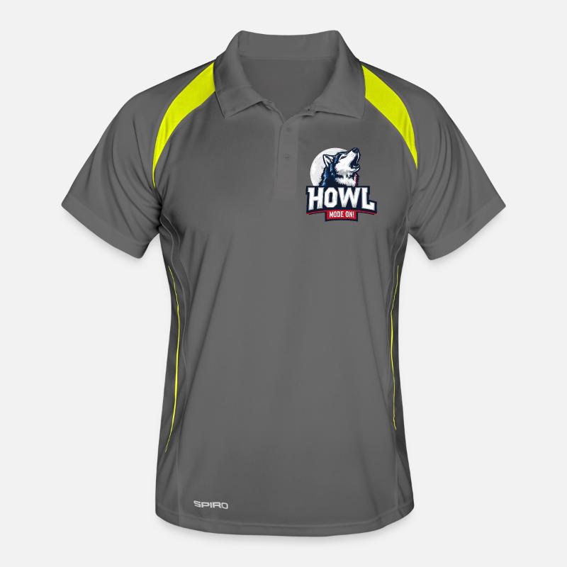 Mode Howl activé - Design Husky avec Lune Polo respirant Homme