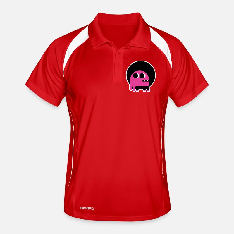 Monstre afro rose mignon | Créature rétro funky Polo respirant Homme