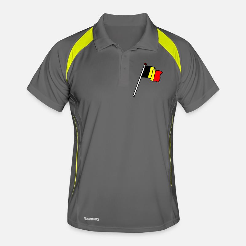 Drapeau Belgique Drapeaux BE Polo respirant Homme
