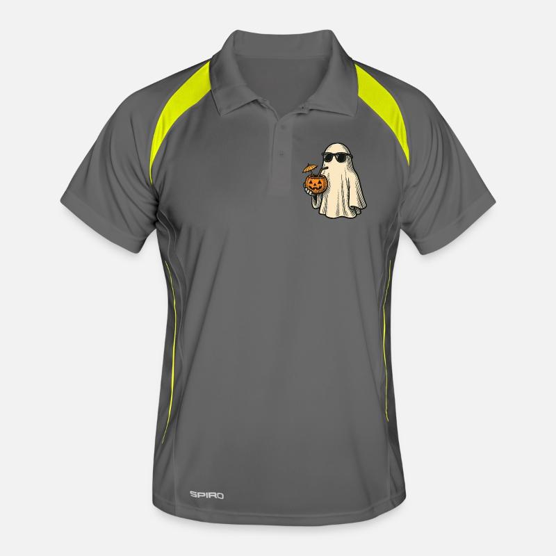 Cooles Halloweengespenst mit Cocktail Männer Polo atmungsaktiv