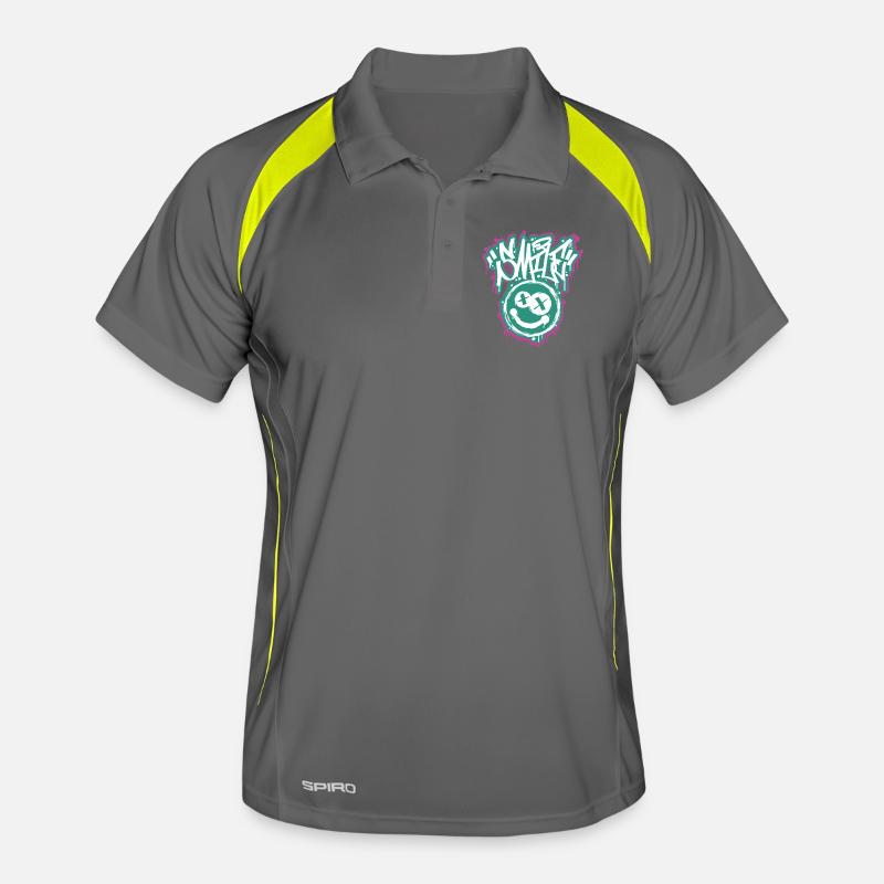 Smile Face Graphitti Letters Men's Polo breathable