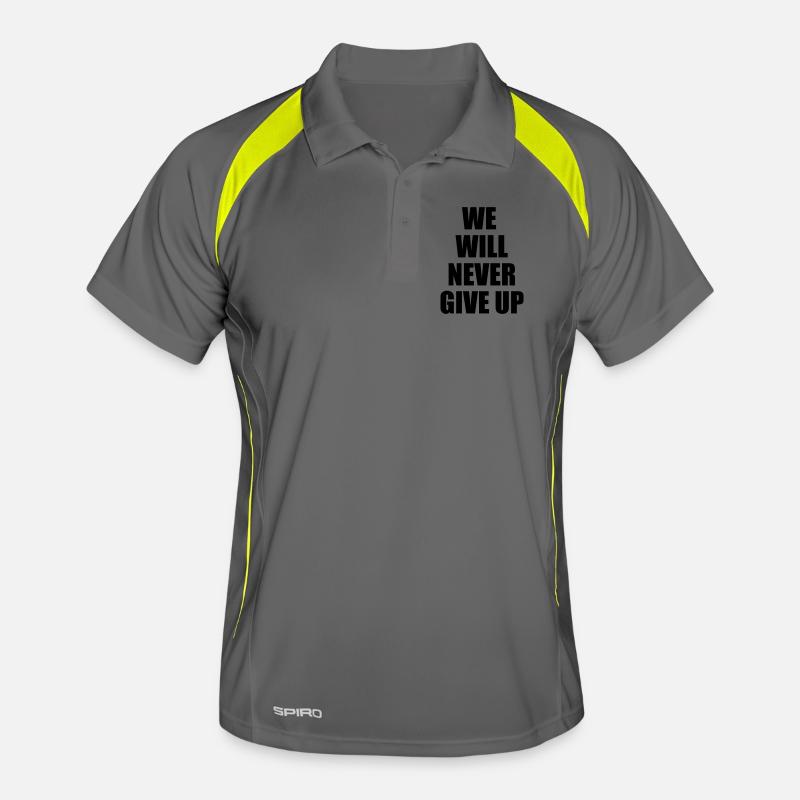 we will never give up Männer Polo atmungsaktiv
