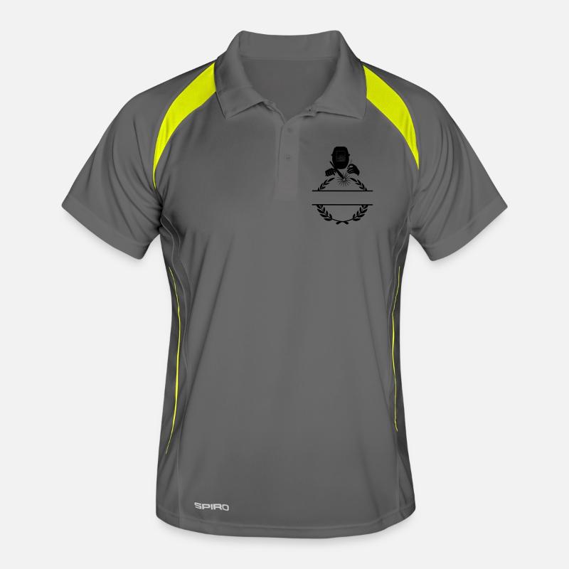 Welder logo transparent with laurel wreath Men's Polo breathable