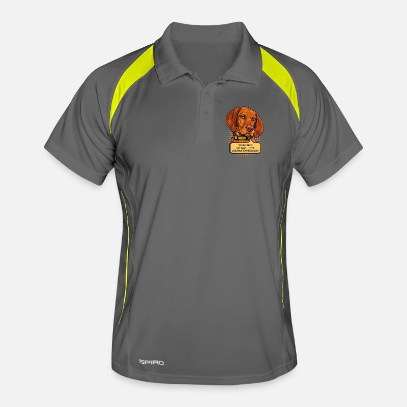 Chien Vizsla Mischief Drôle – Expression Créative Polo respirant Homme