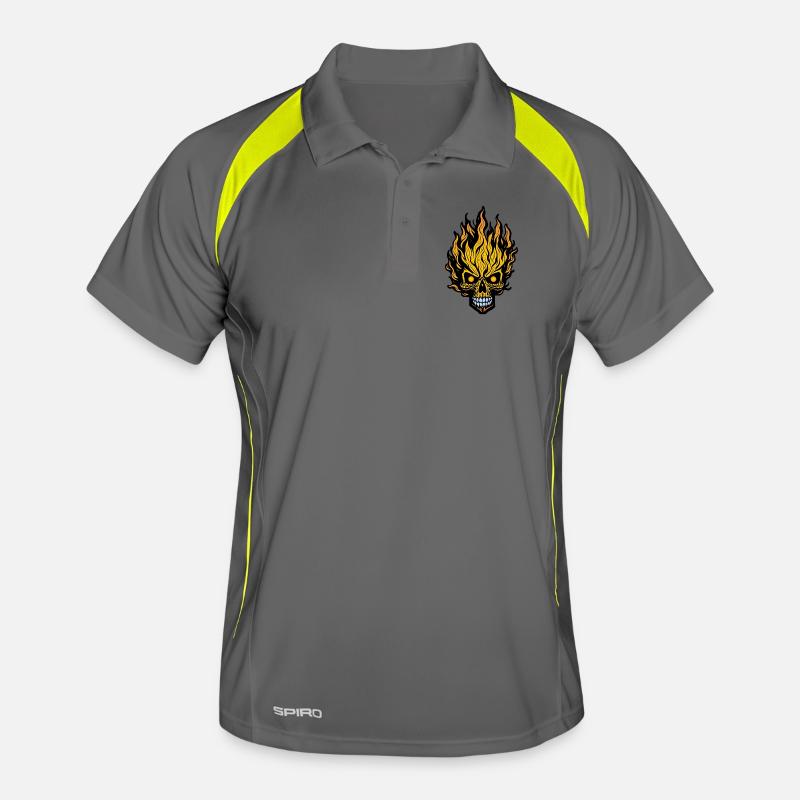 Flammender Schädel Männer Polo atmungsaktiv