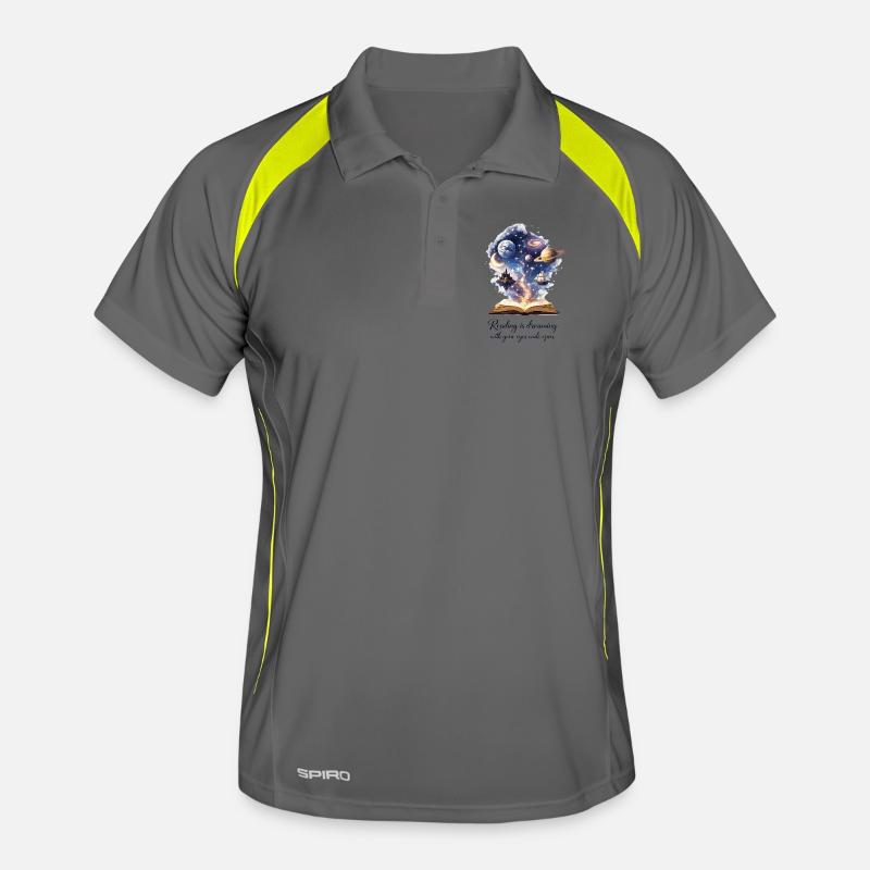 Reading is dreaming - Magic Book & Stars Men's Polo breathable