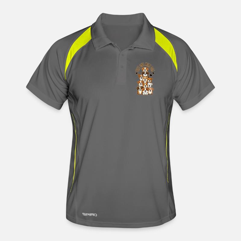 Just One More Dog Stack - Men's Polo breathable - grey/lime