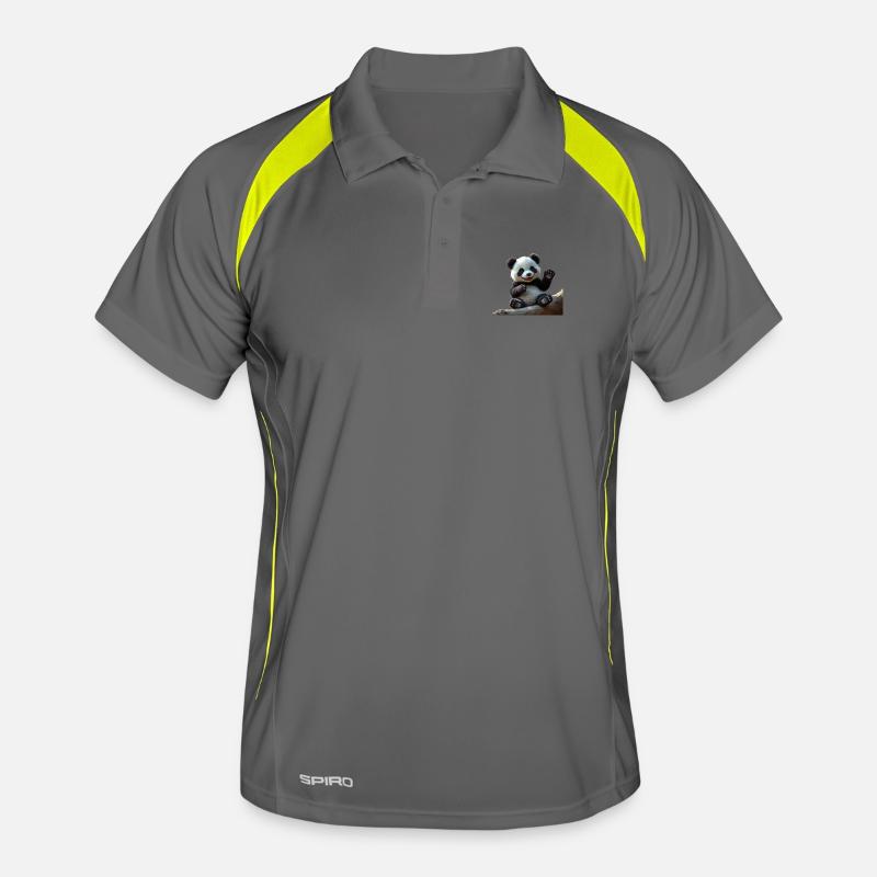 Adorable Panda in 3D Men's Polo breathable