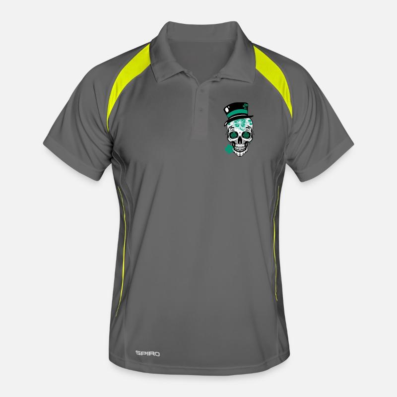 Sugar Skull St Patrick's Day Men's Polo breathable