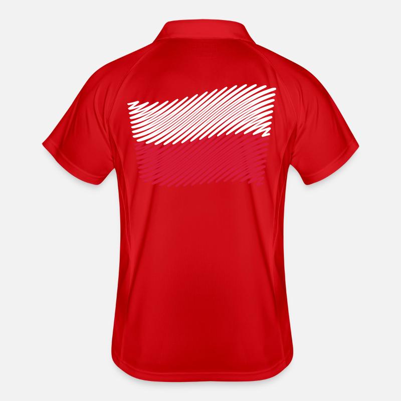 Poland Flag Scribble (White - Red) Men's Polo breathable