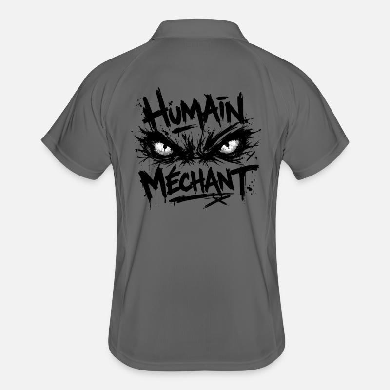 Evil Human Look Black Pattern Men's Polo breathable