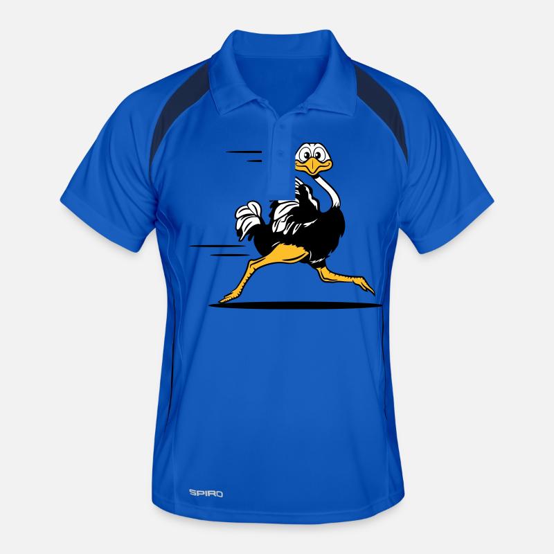 run run émeu bouquet drôle - Polo respirant Homme - bleu roi/marine